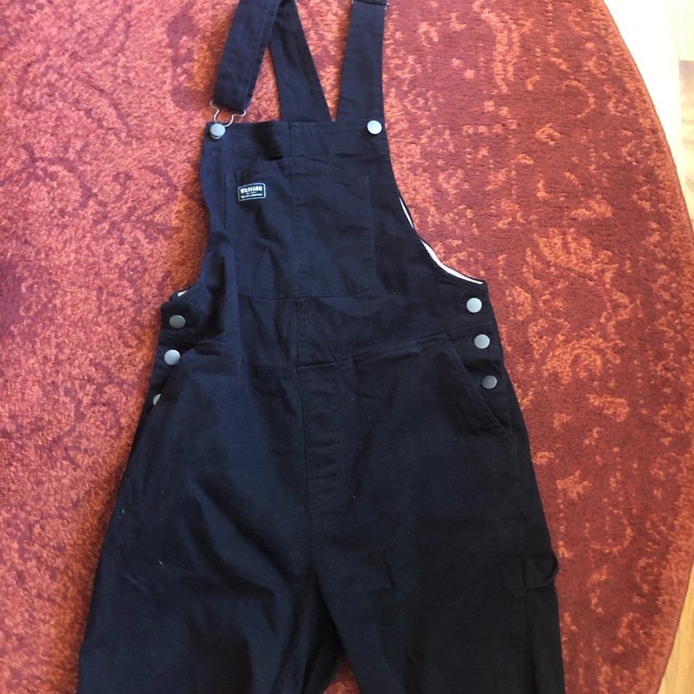 Wildfang Black Overalls with Contrast Trim